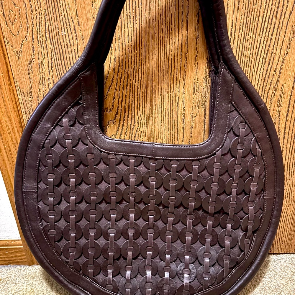 Anthropologie brown circle bag